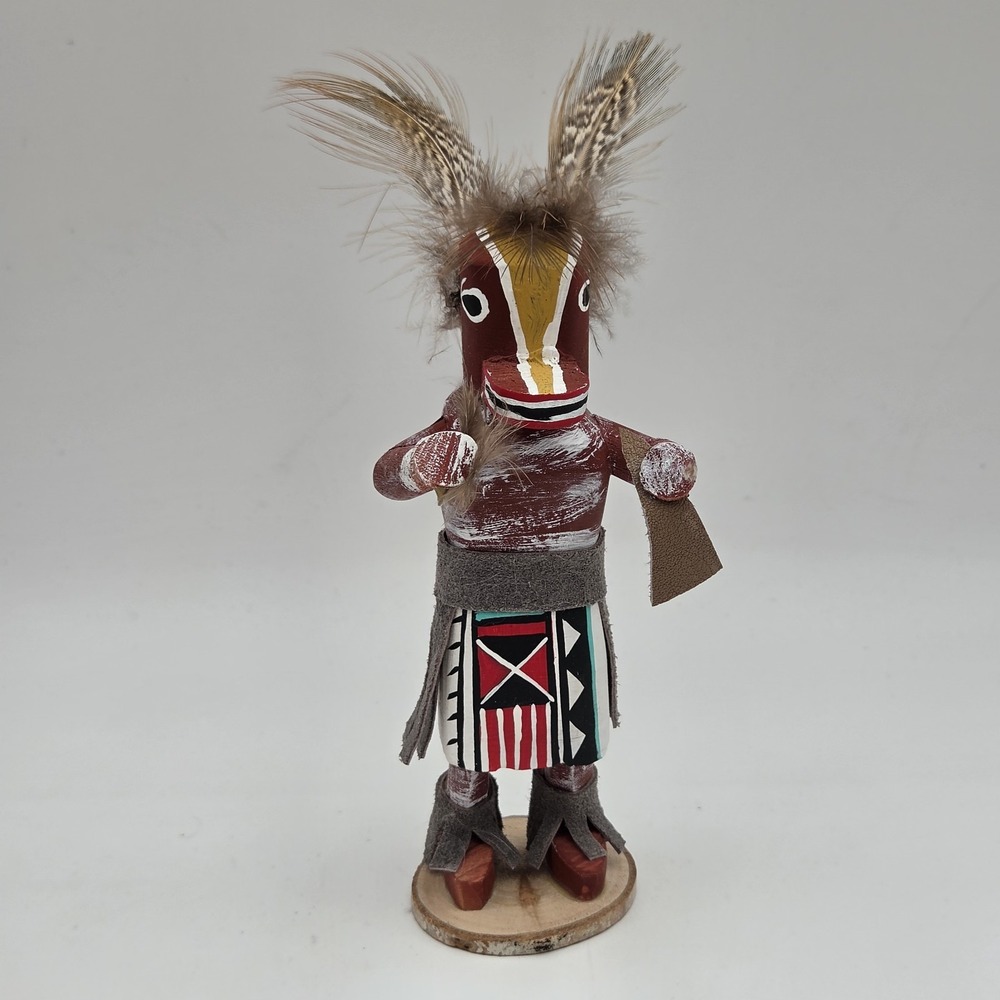 Vintage 6 1/2" Native American Handmade Kachina Doll "Chipmunk" Signed B.B